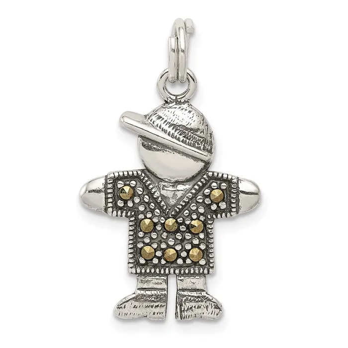 Rings TreasureFineJewelers Sterling Silver Boy Charm