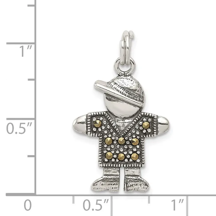 Rings TreasureFineJewelers Sterling Silver Boy Charm
