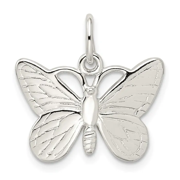 Rings TreasureFineJewelers Sterling Silver Butterfly Charm