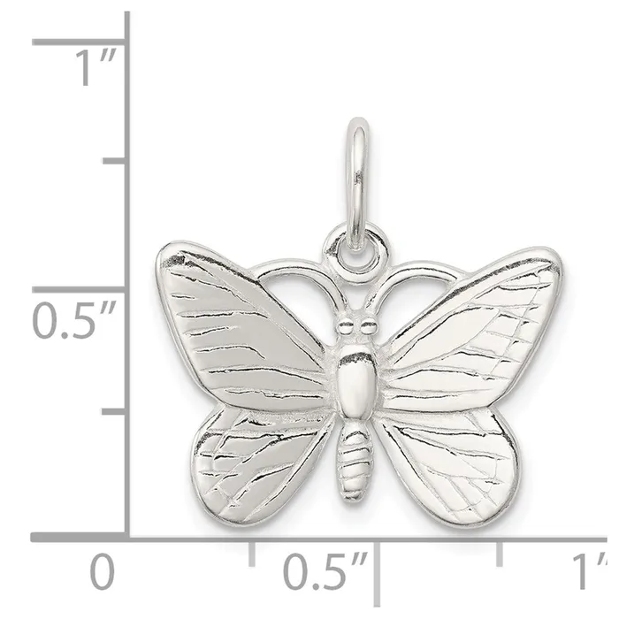 Rings TreasureFineJewelers Sterling Silver Butterfly Charm