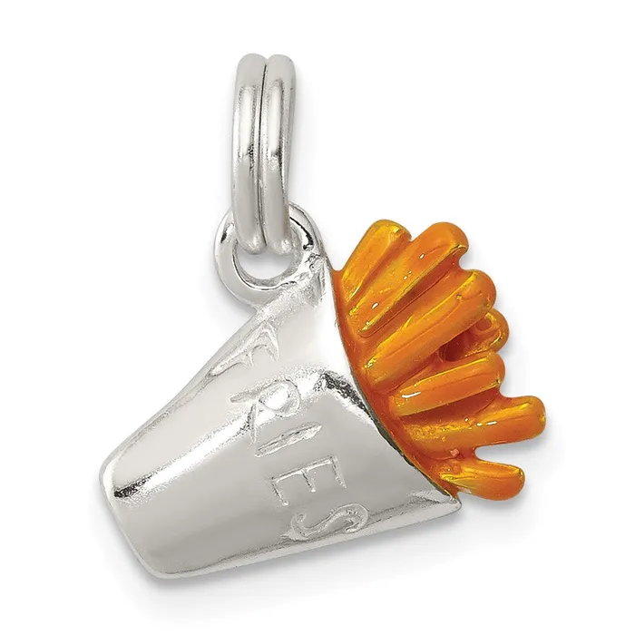 Rings TreasureFineJewelers Sterling Silver Enameled French Fry Charm