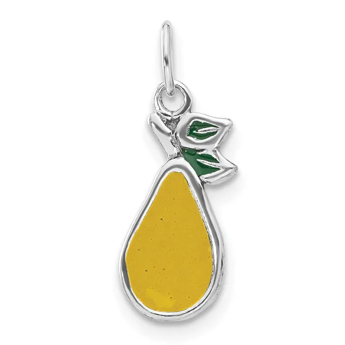 Rings TreasureFineJewelers Sterling Silver Enameled Pear Charm