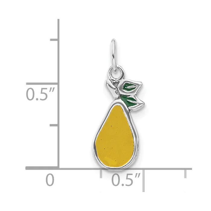 Rings TreasureFineJewelers Sterling Silver Enameled Pear Charm