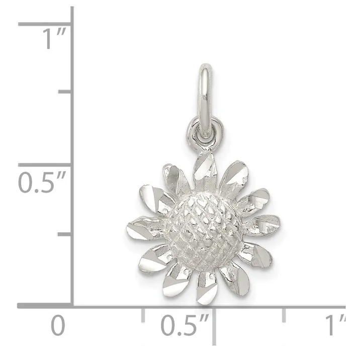 Rings TreasureFineJewelers Sterling Silver Floral Charm
