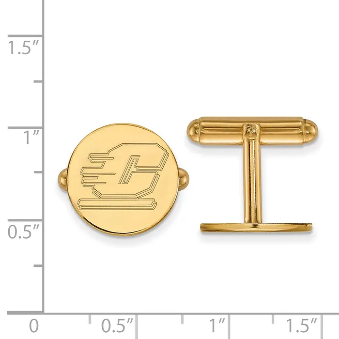 Rings TreasureFineJewelers Sterling Silver Goldplated Central Michigan University Letter C Cuff Links