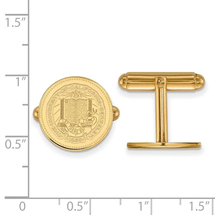 Rings TreasureFineJewelers Sterling Silver Goldplated University of California Berkeley Crest Cuff Links