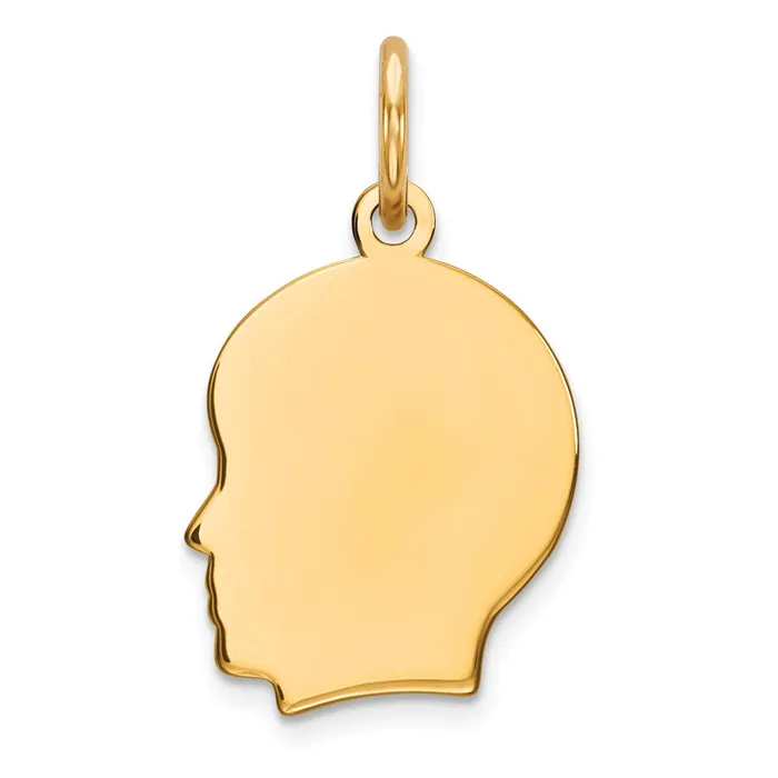 Rings TreasureFineJewelers Sterling Silver GP Engraveable Boy Polished Disc Charm