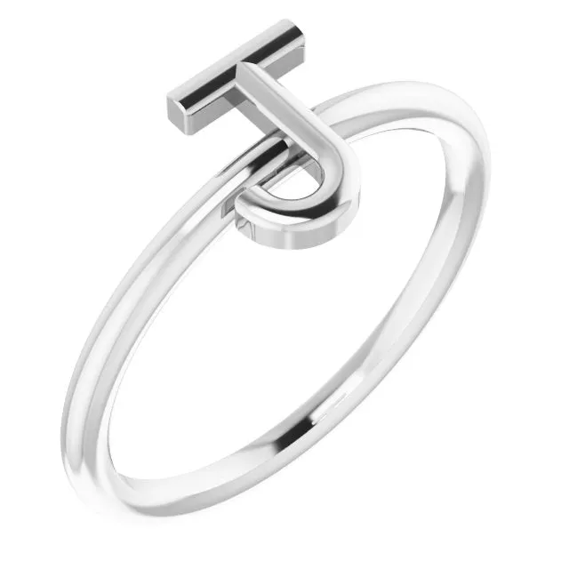 Rings TreasureFineJewelers Sterling Silver Initial J Ring