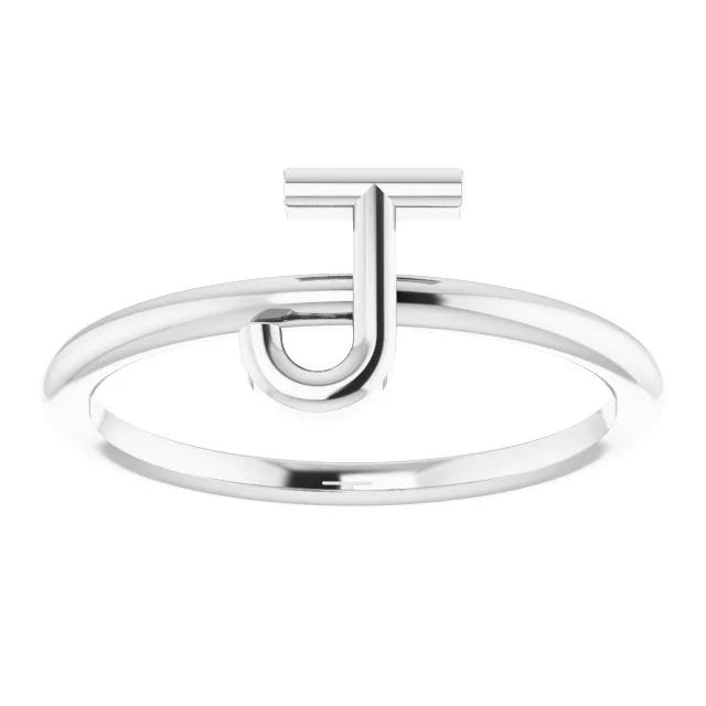 Rings TreasureFineJewelers Sterling Silver Initial J Ring