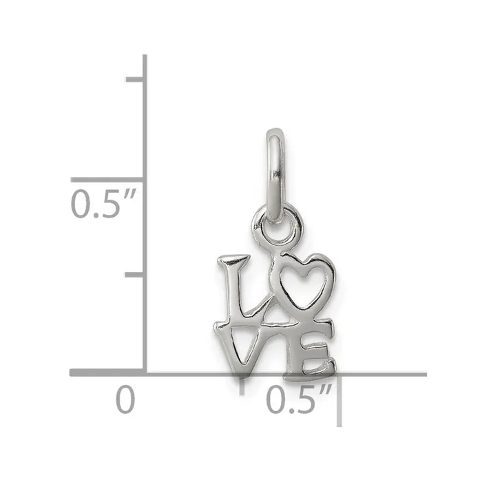 Rings TreasureFineJewelers Sterling Silver Love Charm