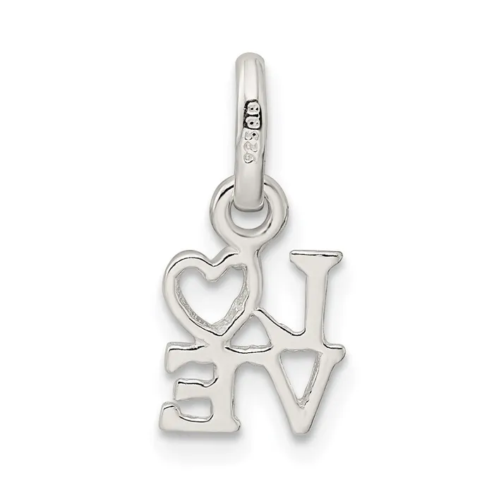 Rings TreasureFineJewelers Sterling Silver Love Charm