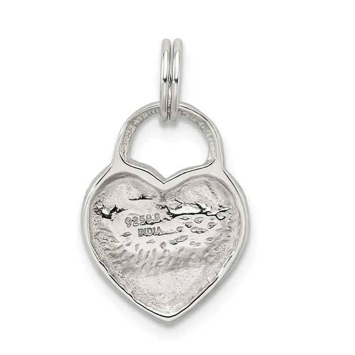 Rings TreasureFineJewelers Sterling Silver Polished MOM Heart Charm