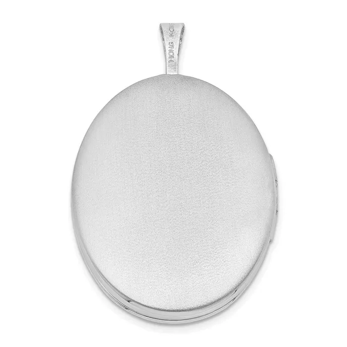 Rings TreasureFineJewelers Sterling Silver Rhodiumplated 26mm Mother and Baby Oval Locket