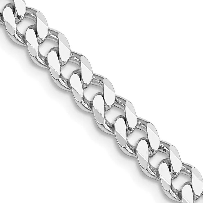 Rings TreasureFineJewelers Sterling Silver Rhodiumplated 6mm Curb Chain
