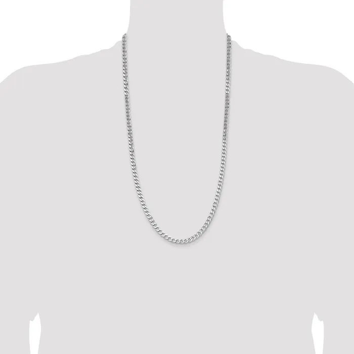 Rings TreasureFineJewelers Sterling Silver Rhodiumplated 6mm Curb Chain