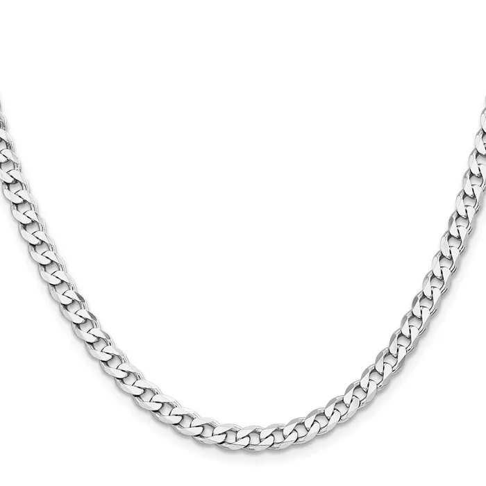 Rings TreasureFineJewelers Sterling Silver Rhodiumplated 6mm Curb Chain