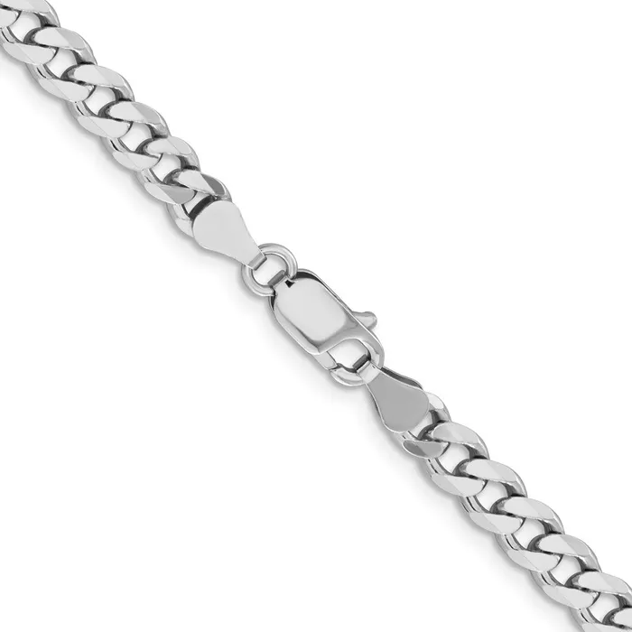 Rings TreasureFineJewelers Sterling Silver Rhodiumplated 6mm Curb Chain