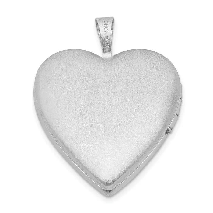 Rings TreasureFineJewelers Sterling Silver Rhodiumplated Diamond Vibrant CZ Heart Locket