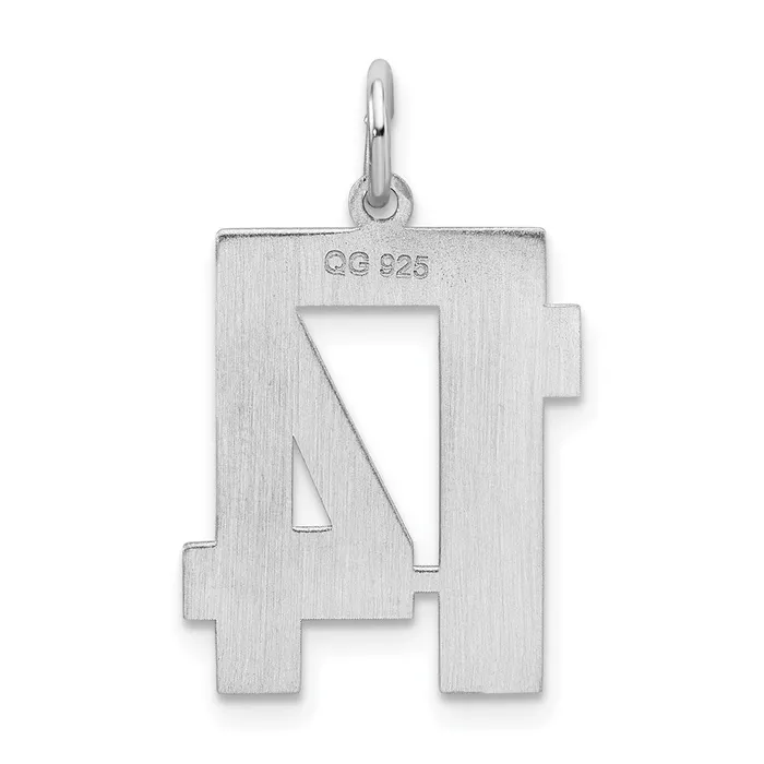Rings TreasureFineJewelers Sterling SilverRhodiumplated Satin Number 14 Charm