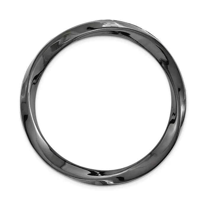 Rings TreasureFineJewelers Sterling Silver Stackable Expressions Blkplated Large Polished Chain Slide Rings TreasureFineJewelers Sterling Silver Stackable Expressions Blkplated Large Polished Chain Slide