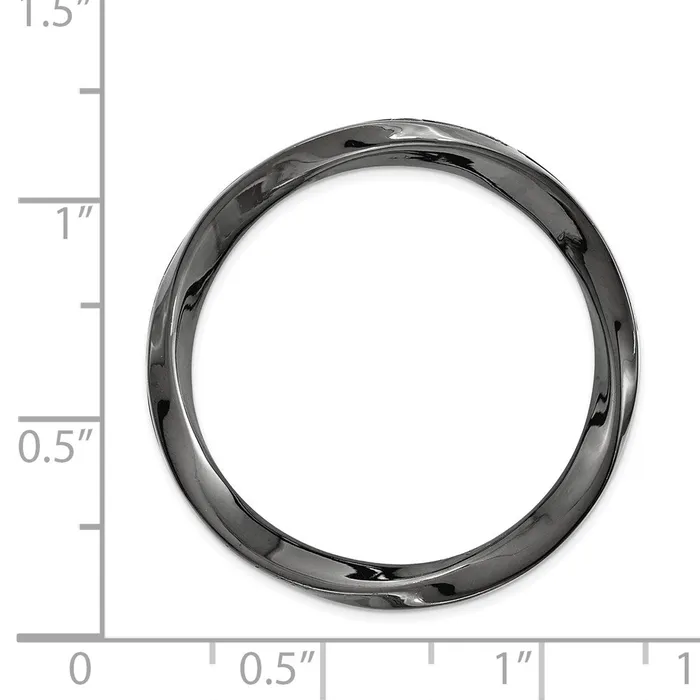 Rings TreasureFineJewelers Sterling Silver Stackable Expressions Blkplated Large Polished Chain Slide