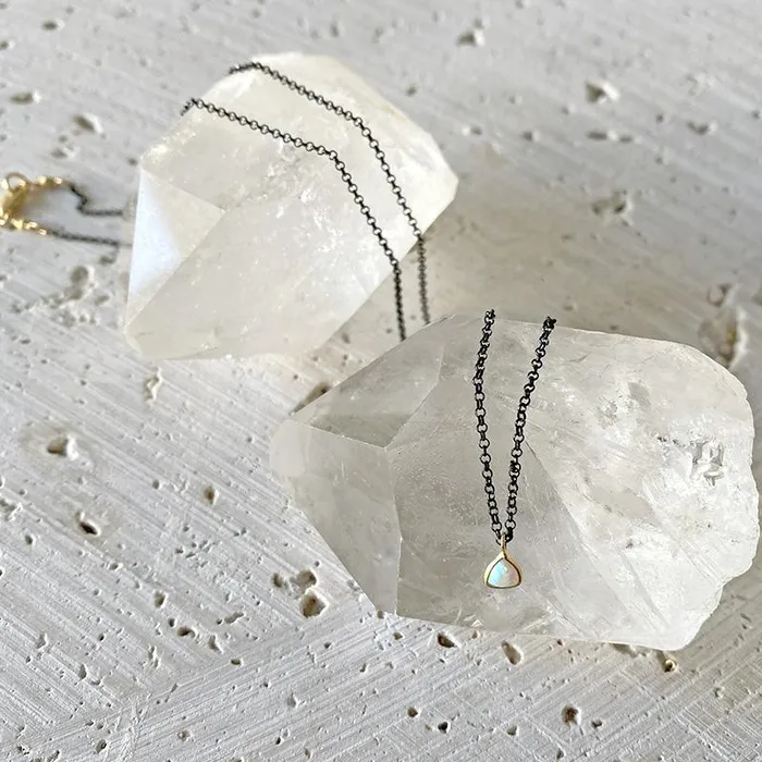 Robindira Unsworth Necklaces Delicate Petite Opal Necklace