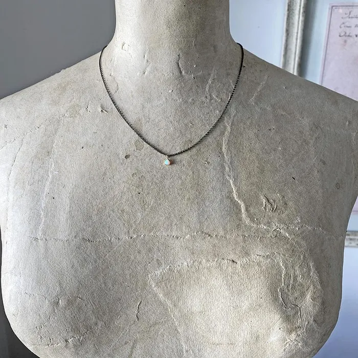 Robindira Unsworth Necklaces Delicate Petite Opal Necklace