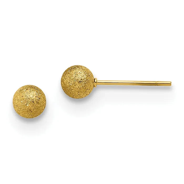 Stainless Steel Polished Laser cut Yellow IPplated 5mm Ball Post Earrings TreasureFineJewelers Earrings Stainless Steel Polished Laser cut Yellow IPplated 5mm Ball Post Earrings TreasureFineJewelers Earrings