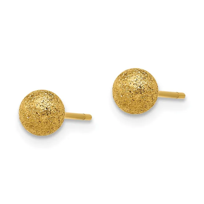 Stainless Steel Polished Laser cut Yellow IPplated 5mm Ball Post Earrings TreasureFineJewelers Earrings