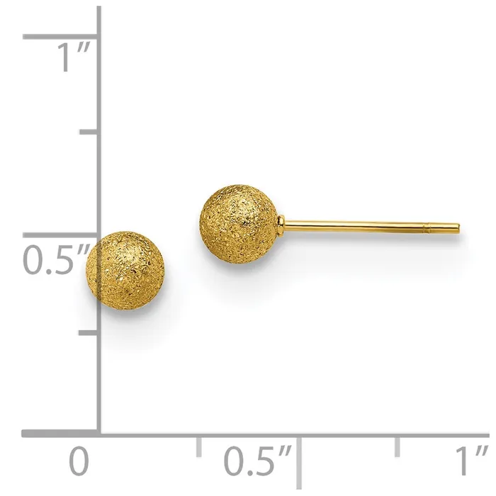 Stainless Steel Polished Laser cut Yellow IPplated 5mm Ball Post Earrings TreasureFineJewelers Earrings