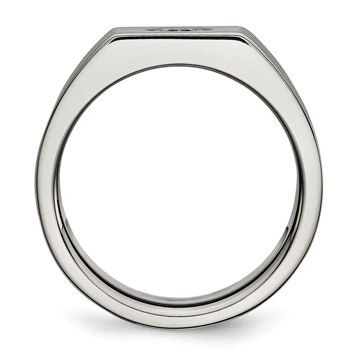 Stainless Steel Polished with CZ Ring TreasureFineJewelers Rings