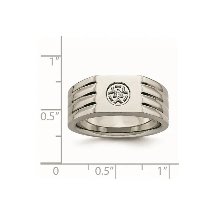 Stainless Steel Polished with CZ Ring TreasureFineJewelers Rings