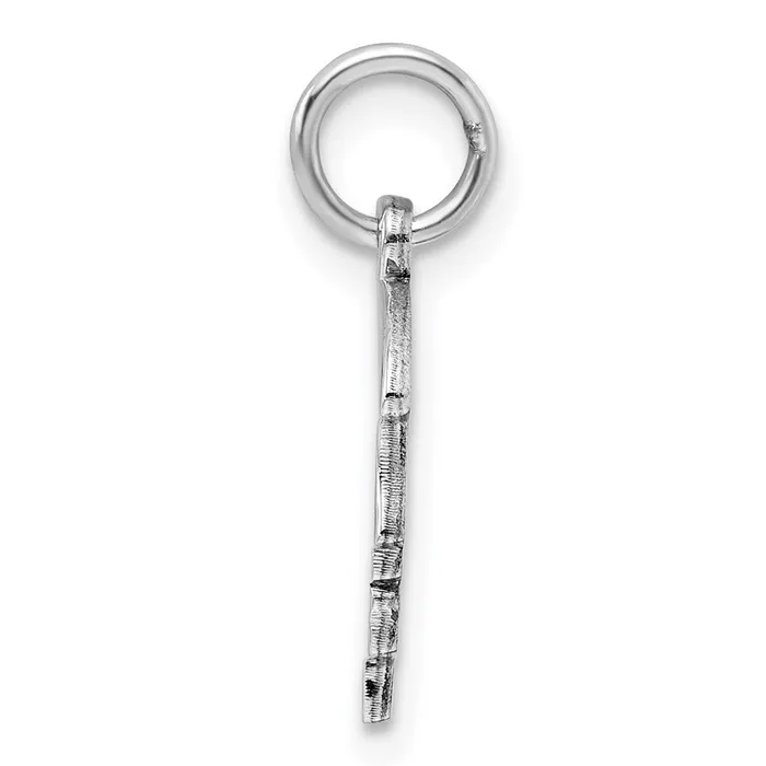 Sterl Silver Rhplt Engraveable Girl Polished FrontSatin Back Disc Charm TreasureFineJewelers Charm Necklaces