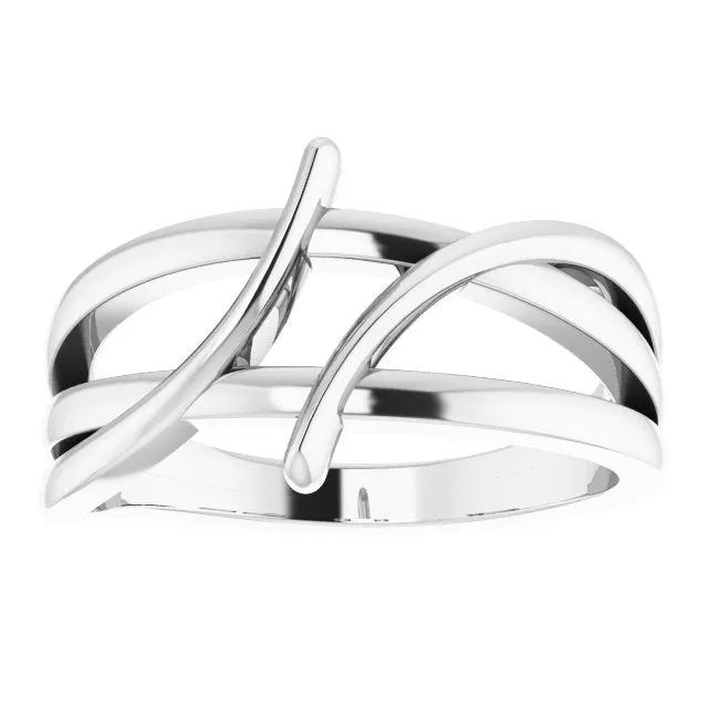 Sterling Silver 124 mm Freeform Bypass Ring TreasureFineJewelers Rings