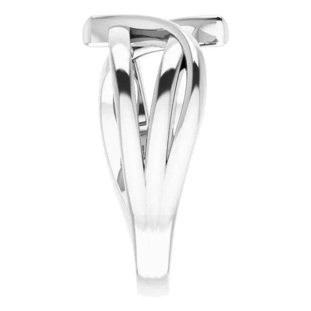 Sterling Silver 124 mm Freeform Bypass Ring TreasureFineJewelers Rings