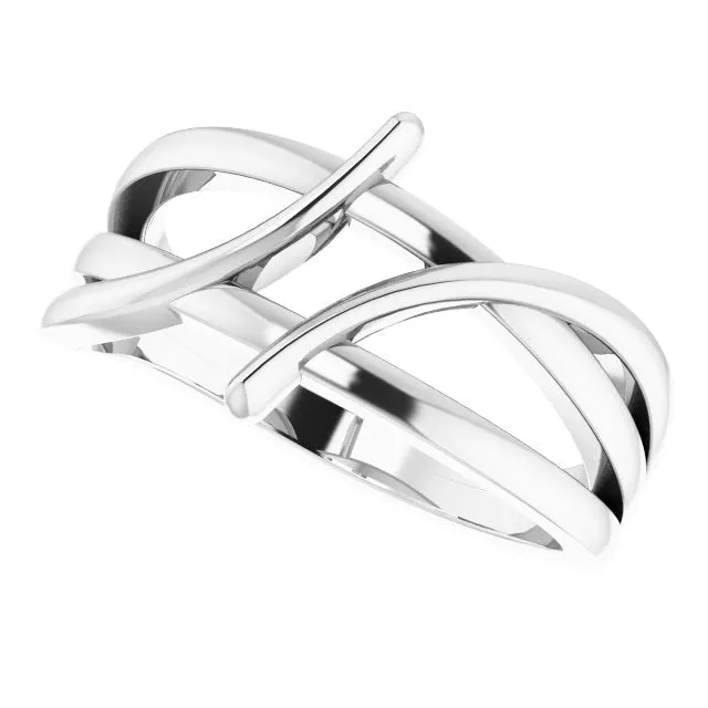 Sterling Silver 124 mm Freeform Bypass Ring TreasureFineJewelers Rings