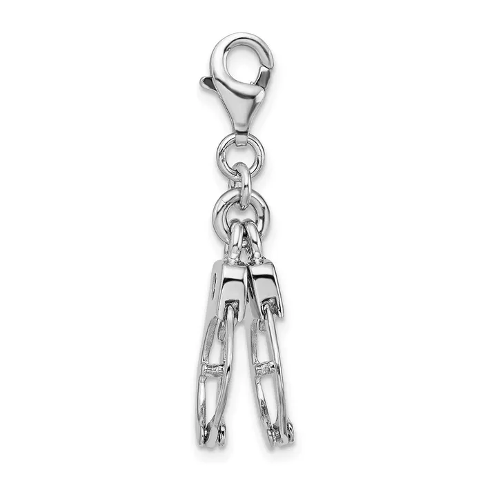 Sterling Silver Amore La Vita Rhodiumpl 3D Movable Hand Cuffs Charm TreasureFineJewelers Rings