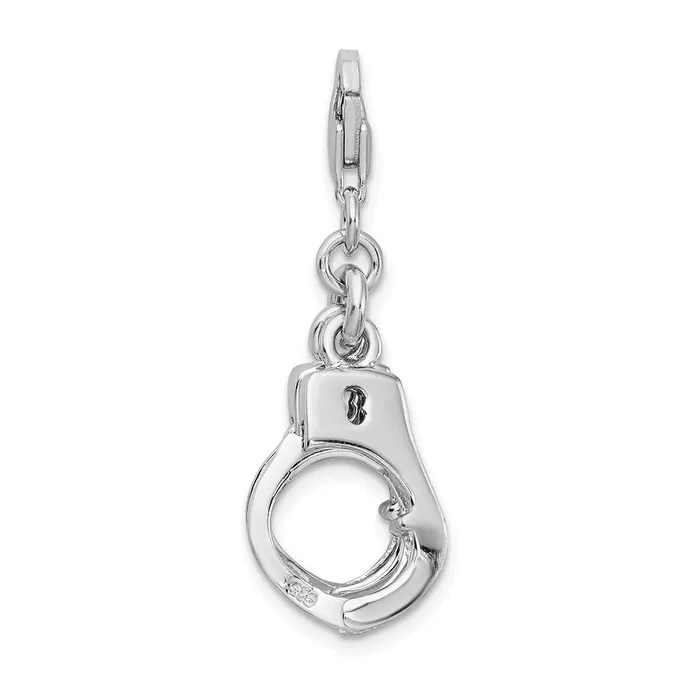 Sterling Silver Amore La Vita Rhodiumpl 3D Movable Hand Cuffs Charm TreasureFineJewelers Rings