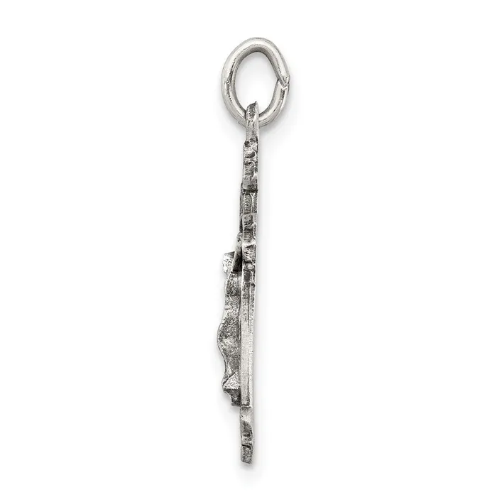 Sterling Silver Antiqued INRI Crucifix Pendant TreasureFineJewelers Necklaces