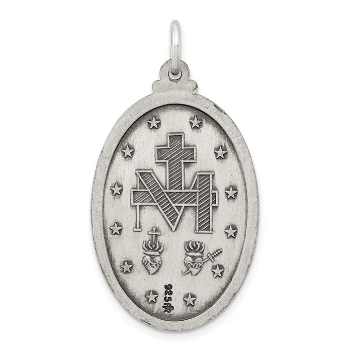 Sterling Silver Antiqued Miraculous Medal TreasureFineJewelers Rings