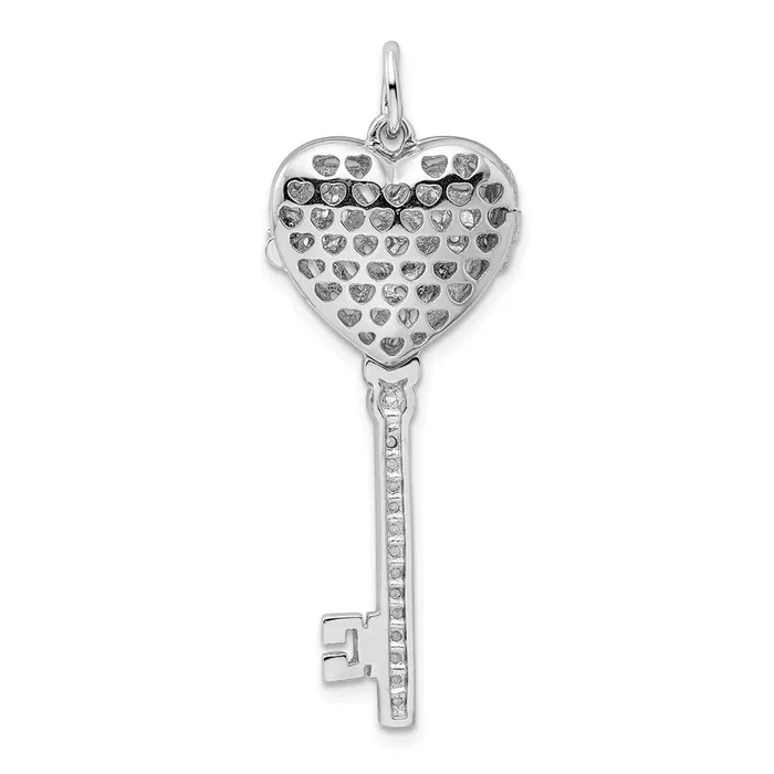 Sterling Silver CZ Heart Key Locket TreasureFineJewelers Rings