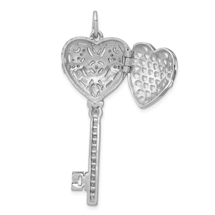 Sterling Silver CZ Heart Key Locket TreasureFineJewelers Rings