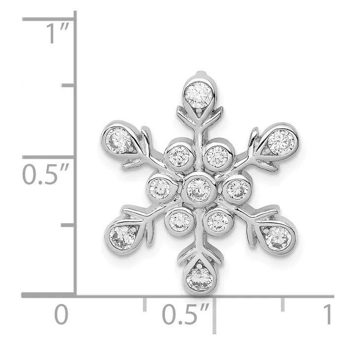 Sterling Silver CZ Snowflake Chain Slide TreasureFineJewelers Rings