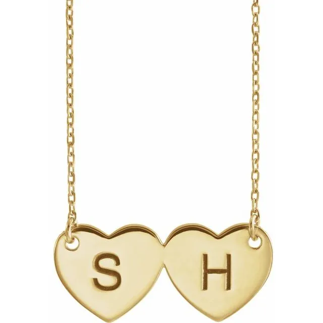 Sterling Silver Double Heart 17 Necklace TreasureFineJewelers Necklaces