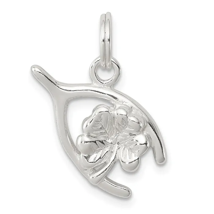 Sterling Silver Four Leaf Clover Wishbone TreasureFineJewelers Rings