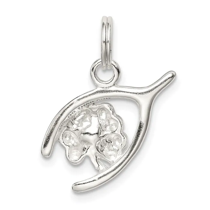 Sterling Silver Four Leaf Clover Wishbone TreasureFineJewelers Rings
