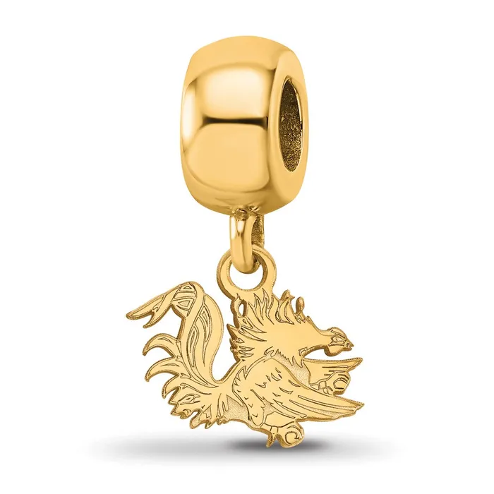 Sterling Silver Goldplated LogoArt University of South Carolina Gamecock Extra Small Dangle Bead Charm TreasureFineJewelers Rings Sterling Silver Goldplated LogoArt University of South Carolina Gamecock Extra Small Dangle Bead Charm TreasureFineJewelers Rings