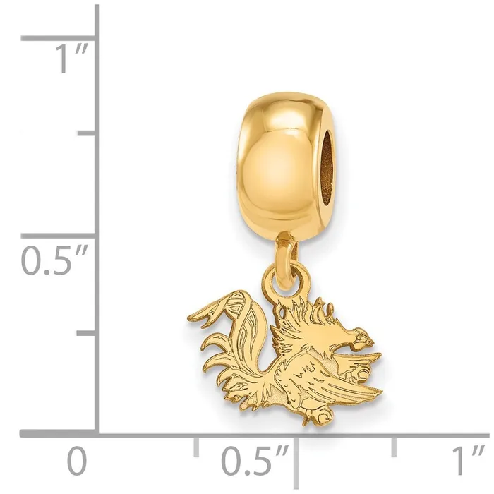 Sterling Silver Goldplated LogoArt University of South Carolina Gamecock Extra Small Dangle Bead Charm TreasureFineJewelers Rings