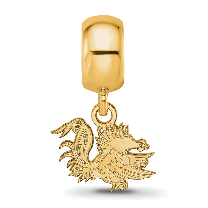 Sterling Silver Goldplated LogoArt University of South Carolina Gamecock Extra Small Dangle Bead Charm TreasureFineJewelers Rings