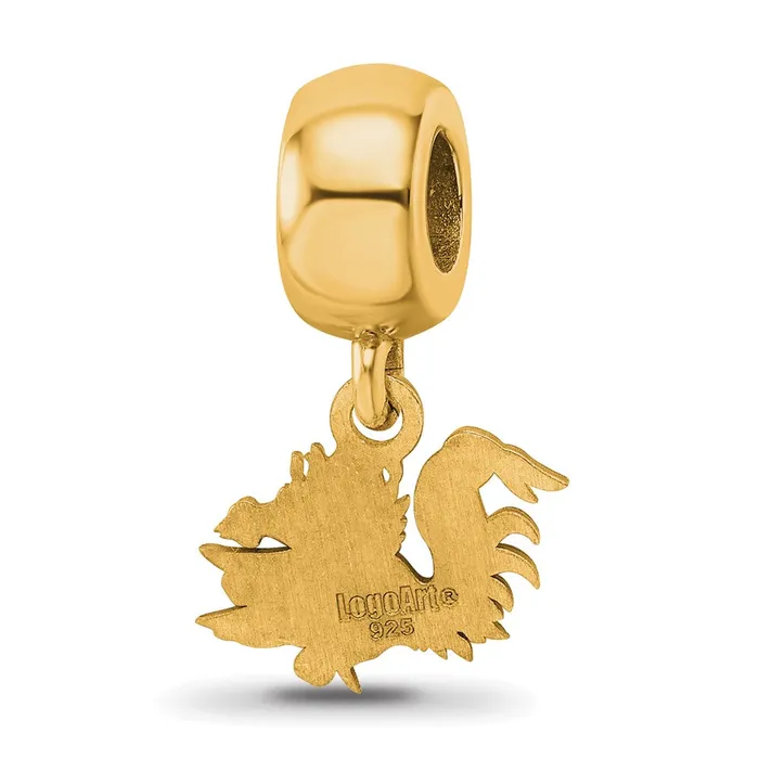Sterling Silver Goldplated LogoArt University of South Carolina Gamecock Extra Small Dangle Bead Charm TreasureFineJewelers Rings